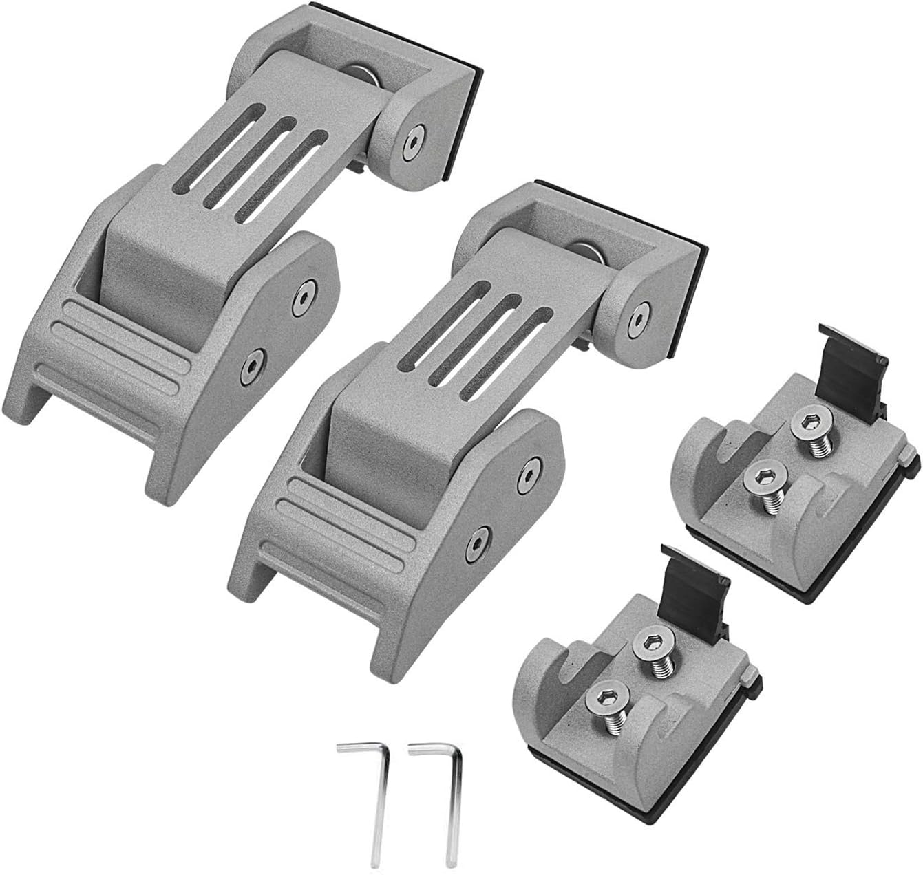 Bolaxin Upgrade Stainless Steel Locking Hood Catch Kit Unlimited for 2007-2018 Jeep Wrangler JK JKU - Silver (Hood Catch E)