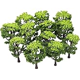FAVOMOTO 12PCS 1:50 Scale Mini Model Trees, Mixed Miniature Trees Diorama Supplies Building Model Scenery Landscape for Train Scenery Architecture DIY Crafts