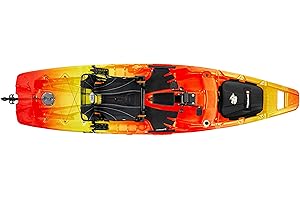 Perception Showdown 11.5 Fishing Kayak - Sit on Top Pedal Drive - Fold Away Lawn Chair Seat - 4 Rod Holders - 11.6 ft - Sunse