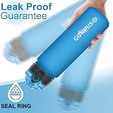 GOPPUS 500ml Kids Water Bottle with Straw BPA Free Blue view 4