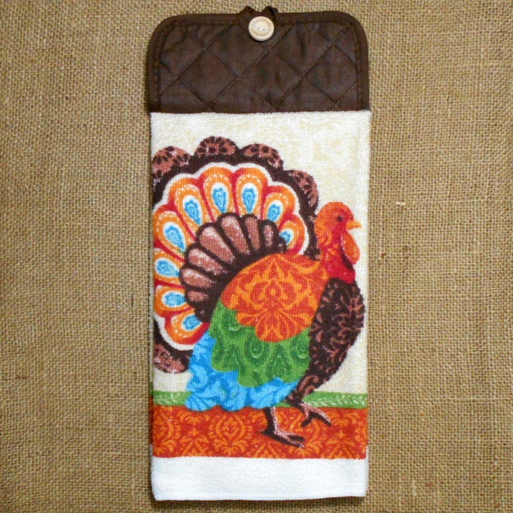 Amazon.com: Fall Turkey Microfiber Hanging Dish Towel ...