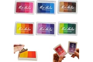 Washable Craft Ink Pad Set 15 Colours, Water-Based Stamp Pads with Sponge, Colourful Ink Pads for Scrapbooking, Card Making, 