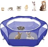 Pawaboo Small Animals Playpen Indigo Waterproof Pet Cage Tent with 3 Metal Rods
