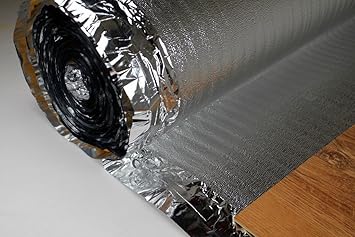 50 m² Trittschalldämmung Alu Dampfsperre für Laminat Parkett, SILVER