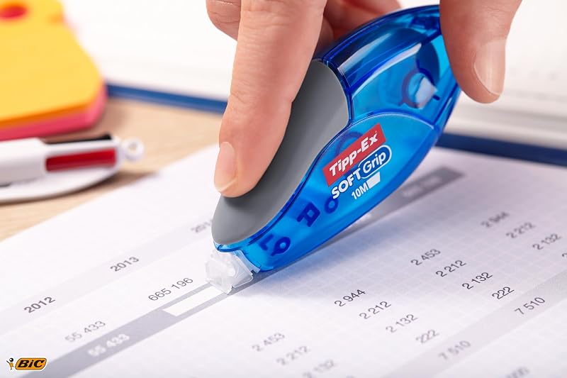 Soft Grip - Corretor Líquido do tipo Caneta Azul, Pack de 10 Unidades