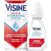 Visine Red Eye Hydrating Comfort Redness Relief Eye Drops, 0.5 fl. oz | Works Fast Against Redness, Refreshing Feel, Moisturizing Relief, Lubricant Eye Drops