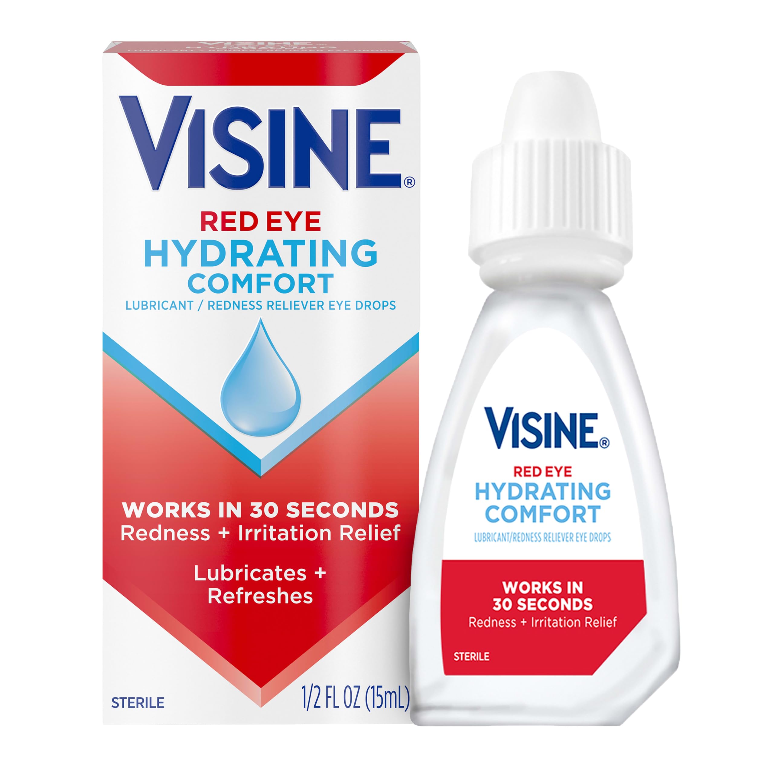 Visine Red Eye Hydrating Comfort Redness Relief Eye Drops, 0.5 fl. oz