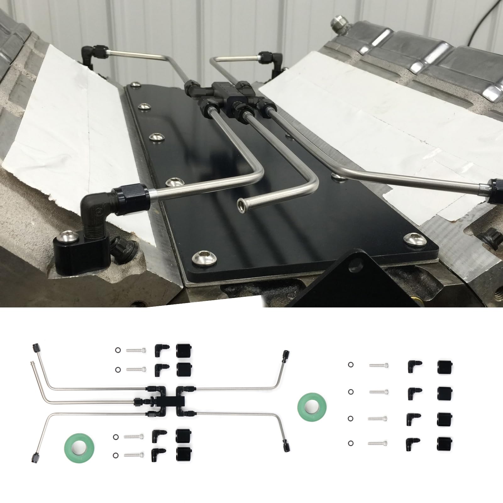 Photo 1 of Edicapo LS Coolant Crossover Steam Vent Kit Compatible with LS1 LS2 LS3 LS6 LS7 LS9 LSX Engines Complete Coolant Crossover Steam Tube Kit with Gasket Bypass Cylinder Head Universal Gen 3 Compatible