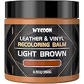 WYCOON Leather Recoloring Balm & Color Restorer | Light Brown Leather Dye, Paint & Repair Kit for Furniture, Couches, Car Seats, Shoes|Restore Faded & Scratched Surfaces