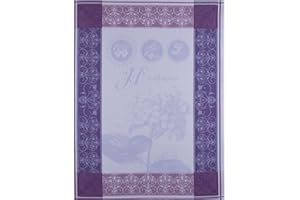 GARNIER-THIEBAUT USA Garnier-Thiebaut Hortensia Blue French Jacquard Kitchen Towel 22"x30", 100% Cotton