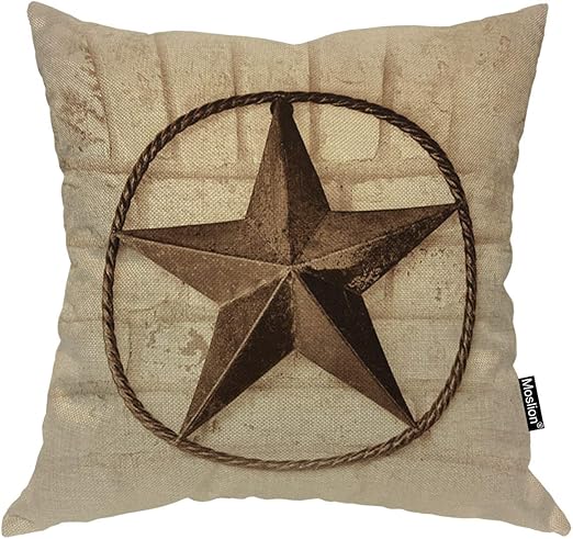 Amazon Com Moslion Throw Pillow Cover Texas Star 18x18 Inch