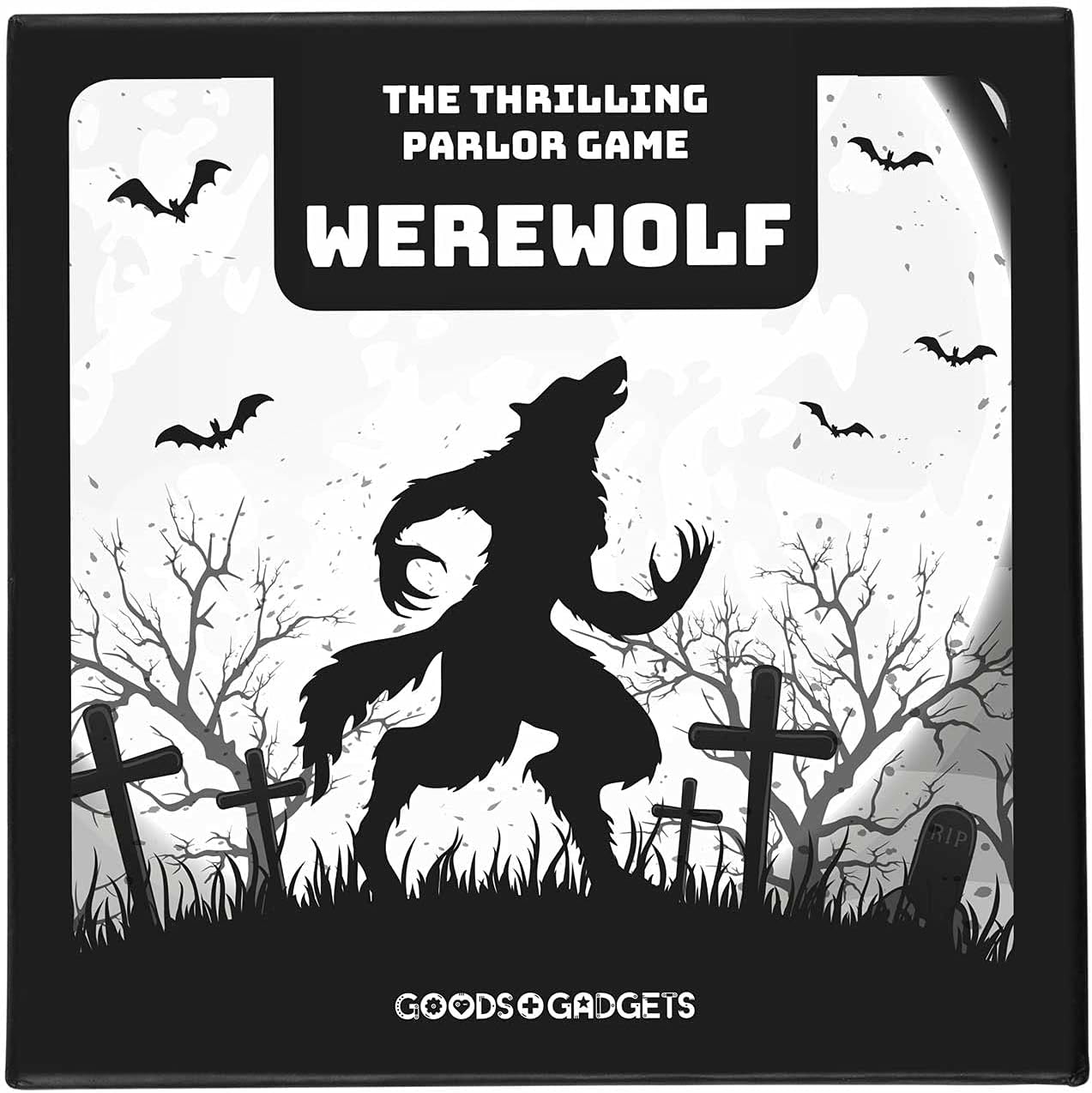 GOODS+GADGETS Original Werewolf Card Game DELUXE Party Game with Expansion, Werewolves Role Playing Game Classic