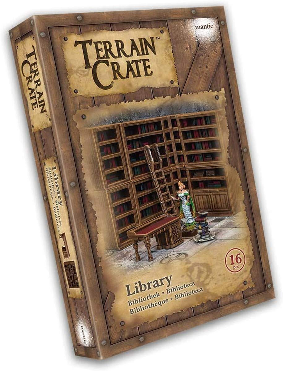 Mantic TerrainCrate: Library - Fantasy RPG Scenery - 16 Plastic Pieces - Age 3+