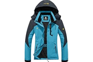 GEMYSE Women's Ski Snow Jacket Warm Winter Waterproof Coat Snowboard Rain Jacket Hooded Windproof Windbreaker