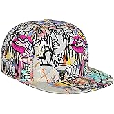 JHAKEDB Graffiti Art Baseball Cap,Funny Print Adjustable Flat Bill Brim Cap Hip Hop Hat Baseball Cap for Men Women