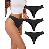 Kvitko Period Thong Underwear for Women 4-Layer Nylon Sexy Menstrual Leak Proof Panties