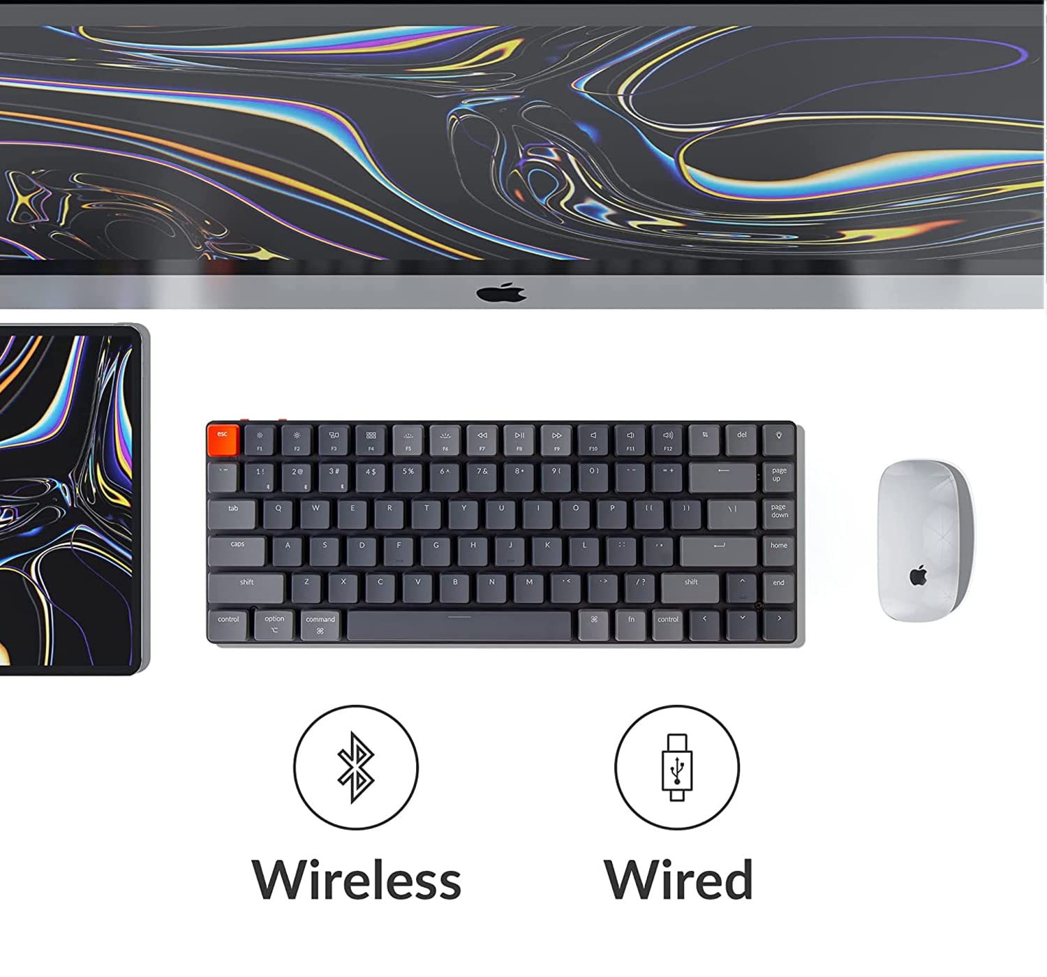Keychron K3 Ultra-Slim 75% Layout Wireless Wired Mechanical Keyboard, Compact 84 Keys Bluetooth RGB LED Backlit for Mac Windows, Low Profile Gateron Brown Switch, Version 2