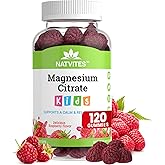 Natvites Magnesium for Kids - Magnesium Gummies for Kids - Supports A Calm & Relaxed Mood, Nerve & Bone Health, Healthy Kids Sleep Habits - Gluten Free Gelatin Free Magnesium Calm Gummies (120 Count)