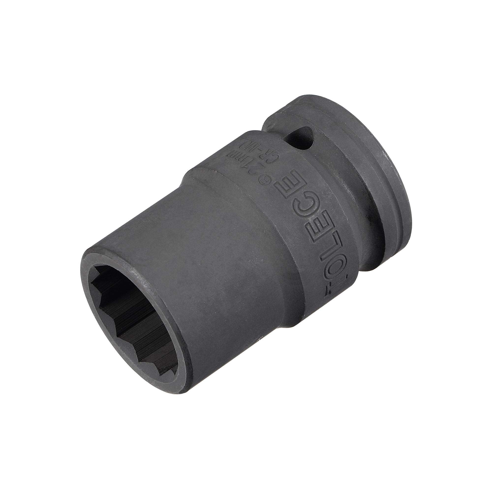 sourcing map 3/4-Inch Drive 21mm 12-Point Impact Socket, CR-MO Steel 56mm Length, Standard Metric Sizes