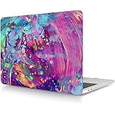 Hard Case Compatible with New MacBook Air 13 Inch Case 2020 2019 2018 Release Model A2337 M1 A2179 A1932 with Retina Display and Touch ID, Matt Plastic Hard Shell Case Cover - Green Purple