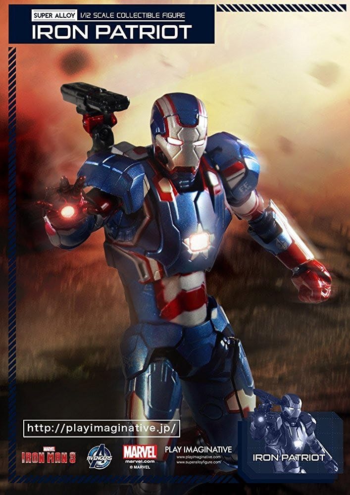 Play Imaginative Iron Man 3 Iron Patriot Super Alloy 1/12 Scale Action Figure