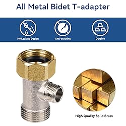 Chomely Bidet T Adapter for Tushy Bidet, Brass T