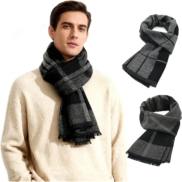 VIVIAN & VINCENT Fall Winter Ultra Soft Knit Striped Scarf
