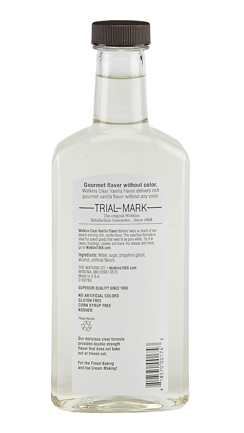 Watkins Clear Vanilla Flavor Extract 11 Oz Bottle 1 Count Packaging May Vary Clear Amazon Com Grocery Gourmet Food