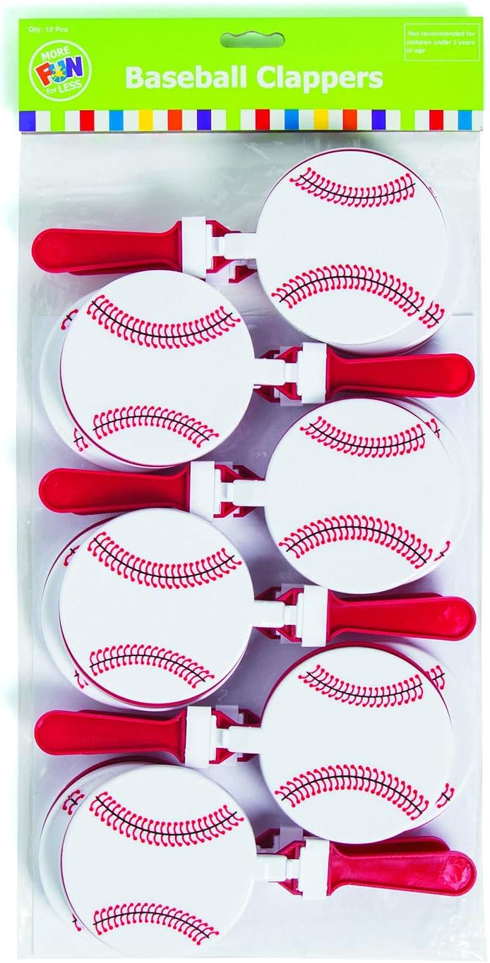 Baseball Clappers Baseball Party Favors - Sports Noisemakers - 12 pack: Toys & Games