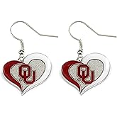 NCAA Oklahoma Sooners Swirl Heart Earrings