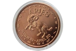 Aries Ram Token: 1 oz Pure Copper Challenge Coin in Capsule - Astrology & Zodiac Gift, Ideal for The Adventurous - COA by Heavenly Metals