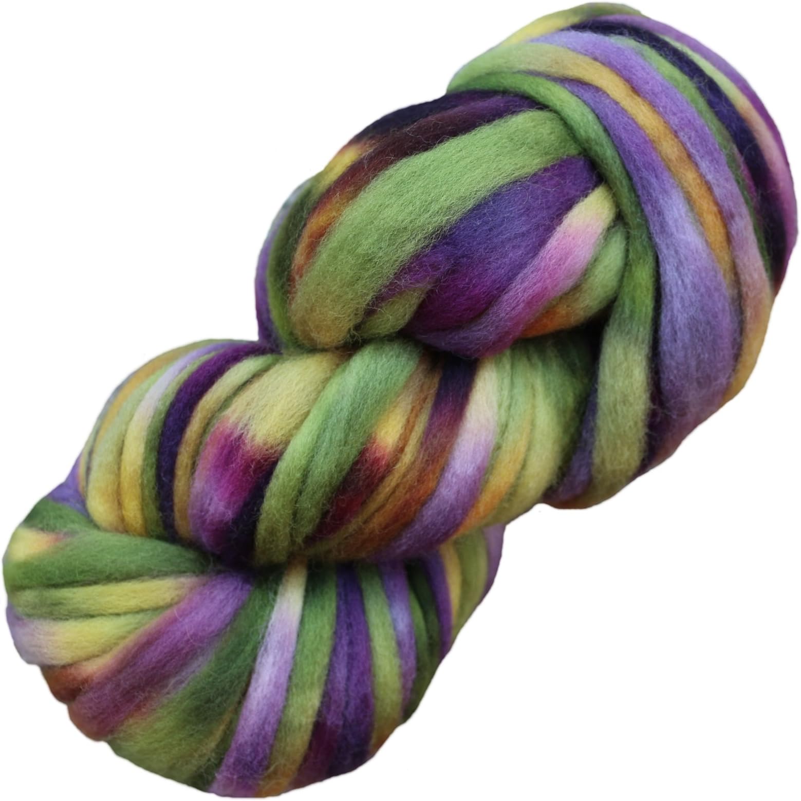 Living Dreams SUPER ZIPPY Hand Dyed Extra Bulky Wool Roving Yarn for Knitting Crochet Weaving & Boho Wall Art. Made in USA. Iris