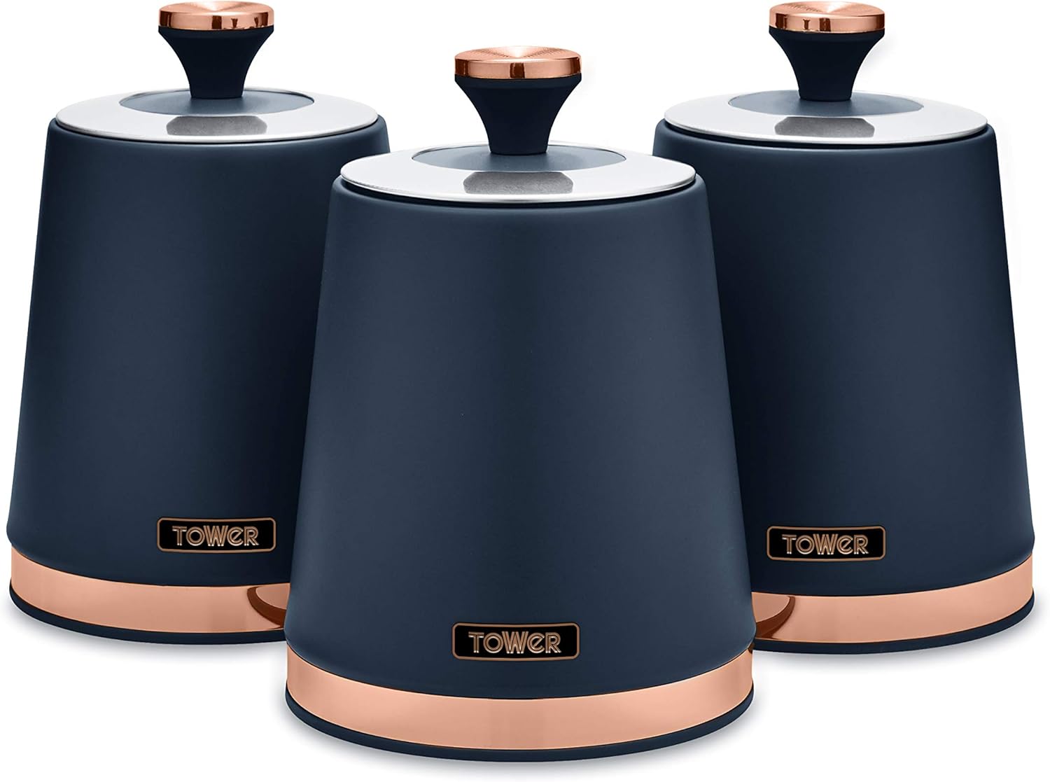 Tower T826131MNB Cavaletto Set of 3 Storage Canisters for Coffee/Sugar