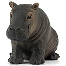 Funshowcase African Jungle Animals Baby Hippo Hippopotamus Calf Toy Figure Realistic Plastic Figurine Height 1.5"