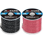 14 Gauge Marine Wire 14 AWG Marine Grade Wire,14 Gauge 50FT Red &amp;50FT Black | Waterproof Oxygen-Free Tinned Copper Corrosion Resistant Flexible Electrical Cable for Automotive Boat Speaker RV Camper