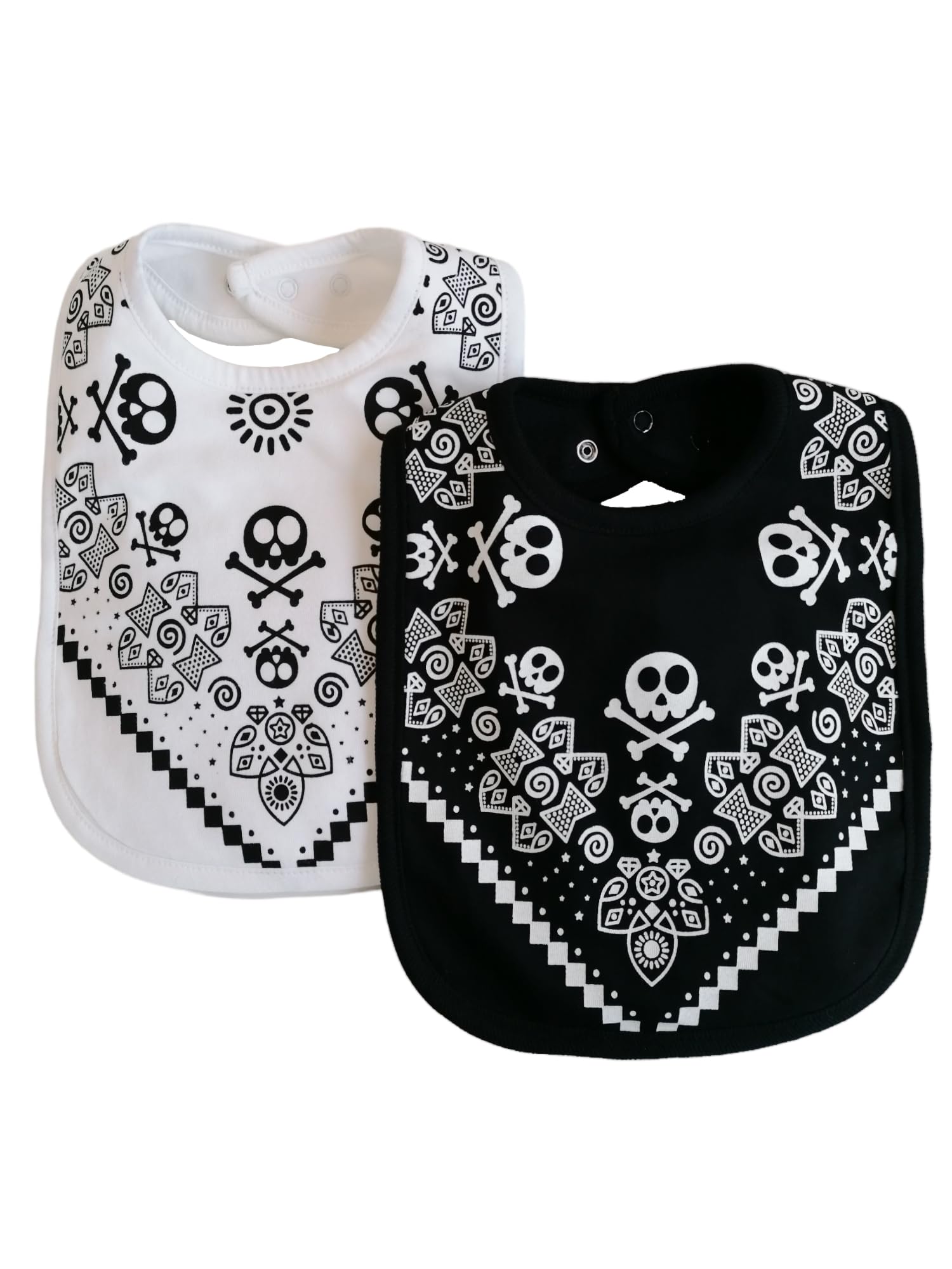 Baby Moo's 2 x Rock n Roll Cool Baby Bibs | Rock Star Baby Feeding Bib Set for Boys or Girls [2 pack, 0-3 years] - Unisex Neutral or Twin Baby Gifts