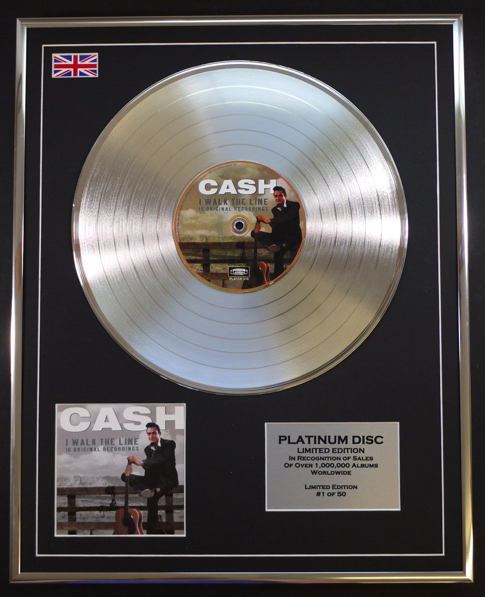 JOHNNY CASH/LTD EDITION CD PLATINUM DISC/I WALK THE LINE