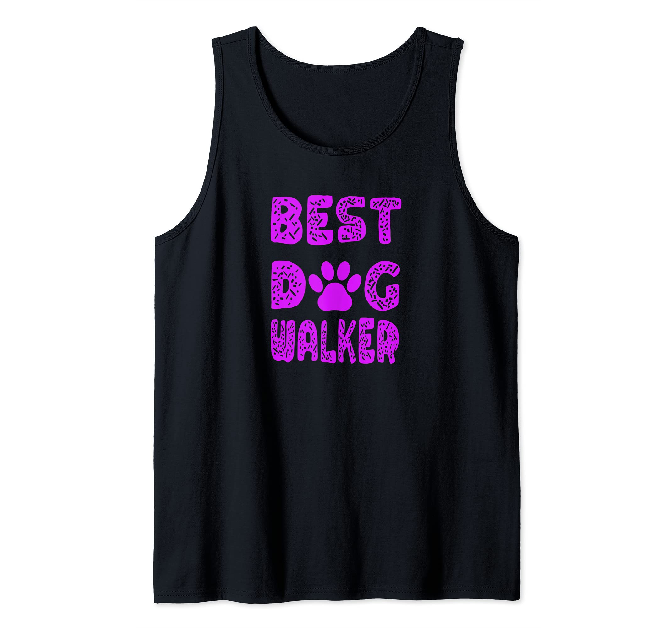 Best Dog Walker with Dog Paw Print Tank Top