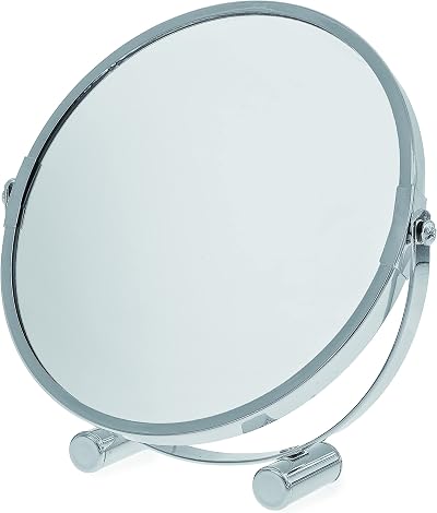 Blue Canyon 17cm Free Standing Round Swivel Mirror Chrome Finish 3x