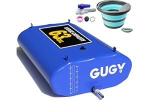 GUGY Portable 63 Gallon Water Bladder for Truck Bed,Carrier Cart, Large Water Bob Bathtub Emergency Water Bladder for Outdoor RV & Car Camping,Water Storage Bladder with Spigot,Overflow Kit-Blue 240L