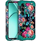 Rancase for Galaxy S25 Case,Three Layer Heavy Duty Shockproof Protection Hard Plastic Bumper +Soft Silicone Rubber Protective Case for Samsung Galaxy S25,Glow in The Dark-Blackish Green