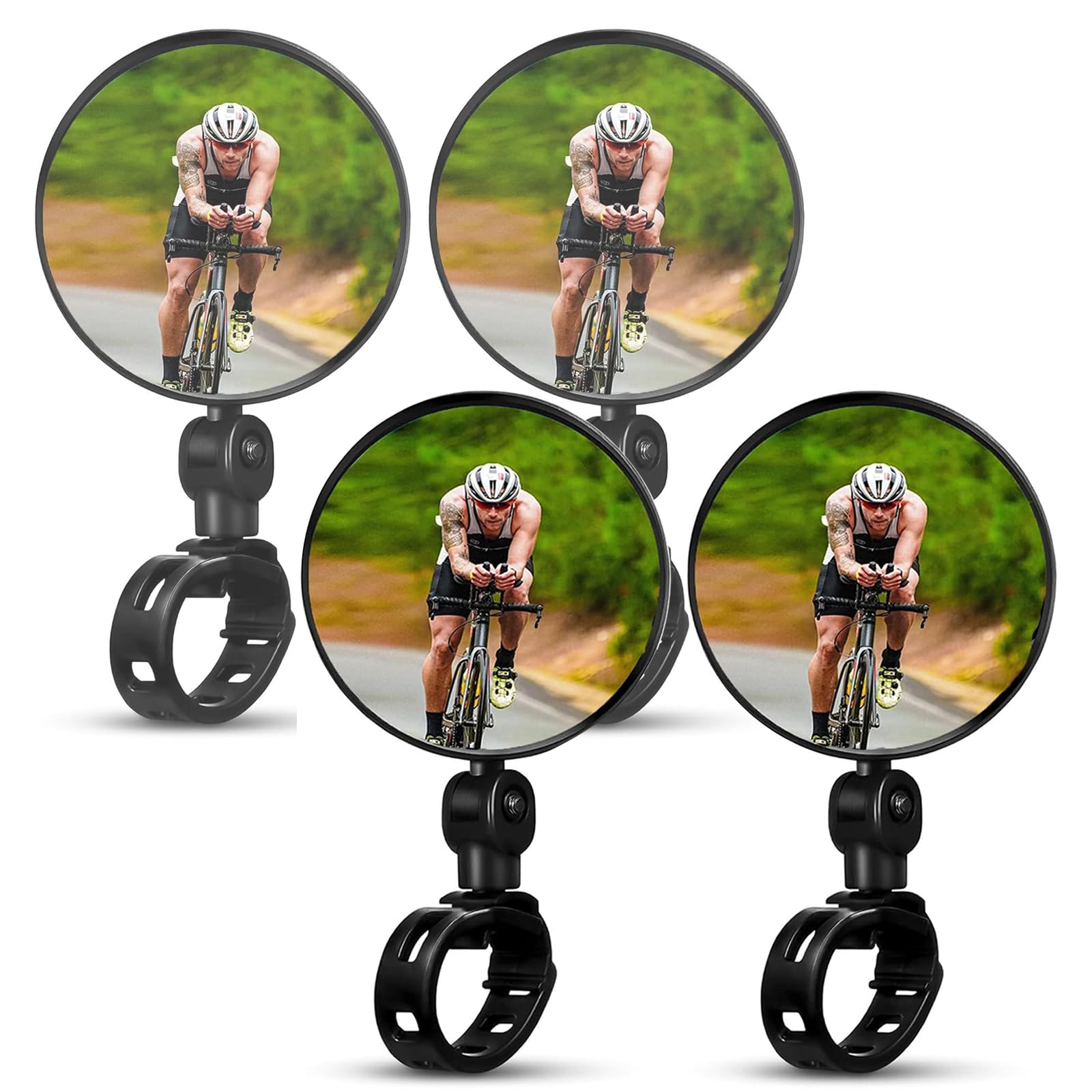 4Pcs Bike Mirror, Rear View Handlebar Mirrors for Bicycle, 360° Rotatable Adjustable Wide Angle Cycling Rearview Mirror, Bike Mirrors for Mobility Scooters, Electric Bikes, Mountain Bikes