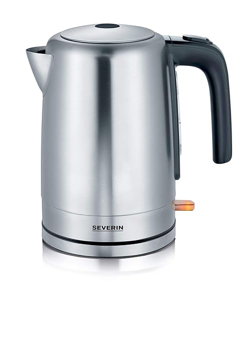SEVERIN Wasserkocher, 1,7 L, ca. 2.200 W, WK 3497, Edelstahl/Schwarz
