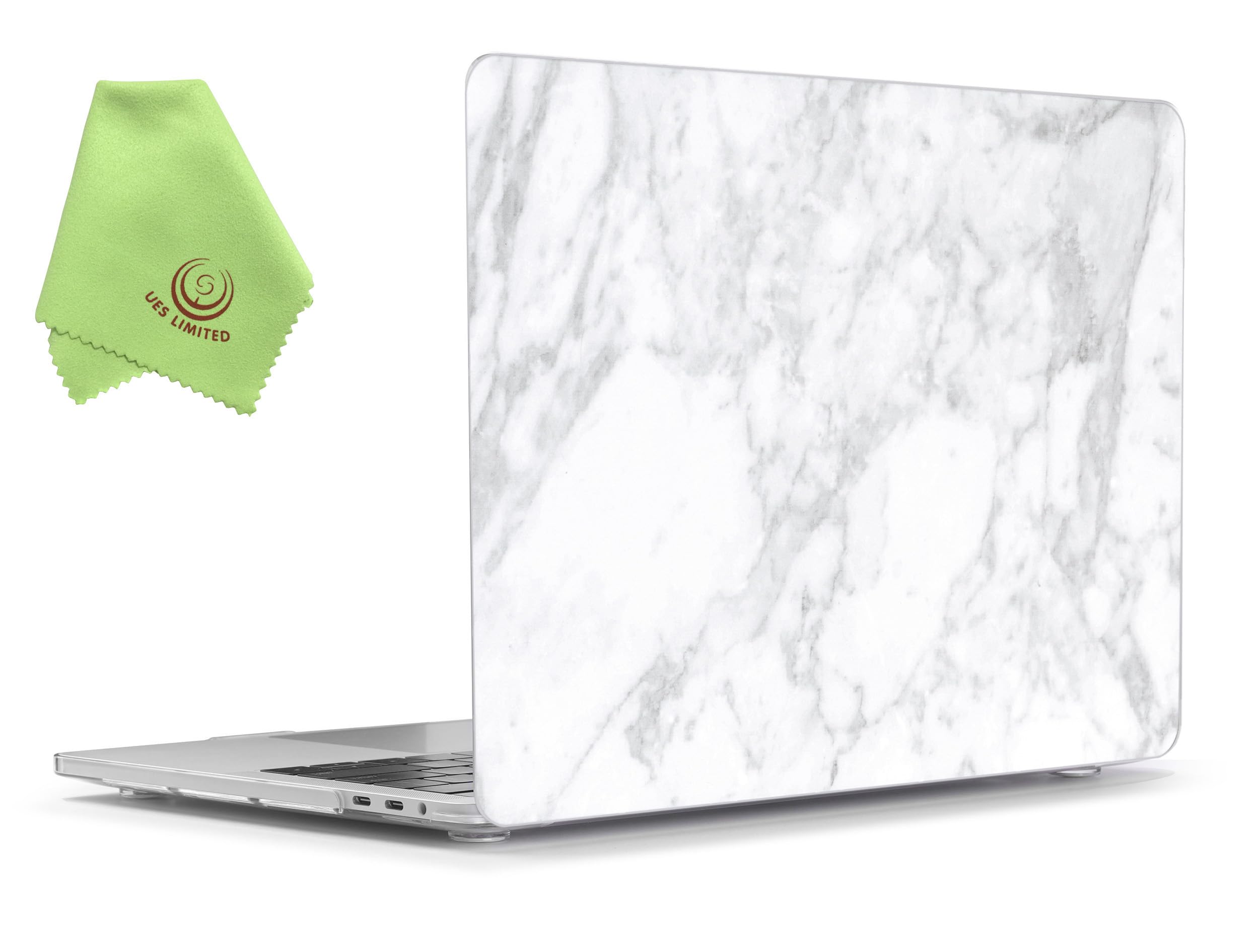 UESWILL Compatible with MacBook Pro 16 inch Case 2019 2020 Release Model A2141, Marble Pattern Hard Case for MacBook Pro 16 inch with Touch Bar & USB-C, White
