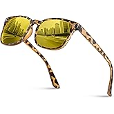 PLFOG Night Driving Glasses for Men Women - Polarized Night Vision Glasses Anti Glare Nighttime Eyeglasses Yellow Lens