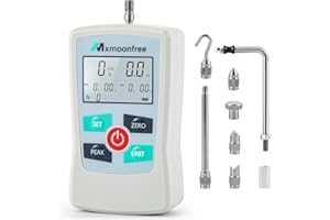 Mxmoonfree Digital Force Gauge 110LB Trigger Pull Gauge Push Pull Gauge Meter, Data Storage for MAX/MIN/AVG Values, Units LB+Oz/N/Kg, Upgrade Version MMF-110LB