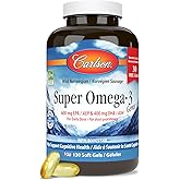 Carlson - Super Omega-3 Gems, 1200 mg Omega-3 Fatty Acids with EPA and DHA, Wild-Caught Norwegian Fish Oil Supplement, Sustai