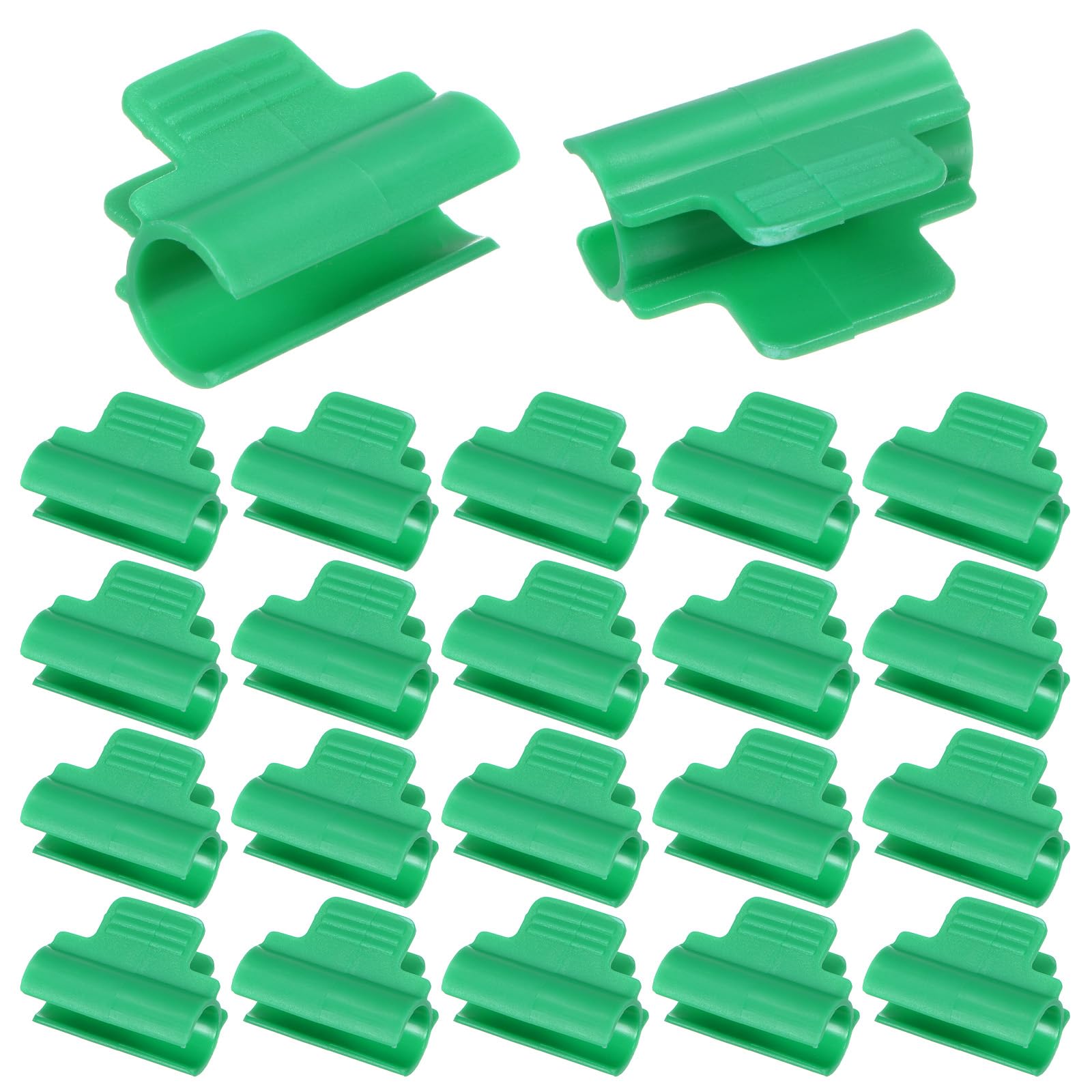 M METERXITY 60-Pack Greenhouse Clamps for 5/8 Inch PVC Pipe, Greenhouse Film Clamps Shading Net Rod Clip for Garden Net/Row Cover/Greenhouse Plastic Sheeting [Green]