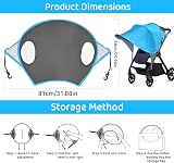 Esteopt Pram Sun Shade Cover UPF50+ Universal Baby Stroller Sunshade Blue view 2