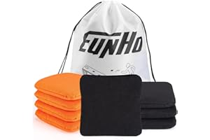 EunHo Cornhole Bags Set of 8 Regulation Size & Weight Corn Hole Bean Bags Official Professional All Weather for Tossing Game with Carry Case